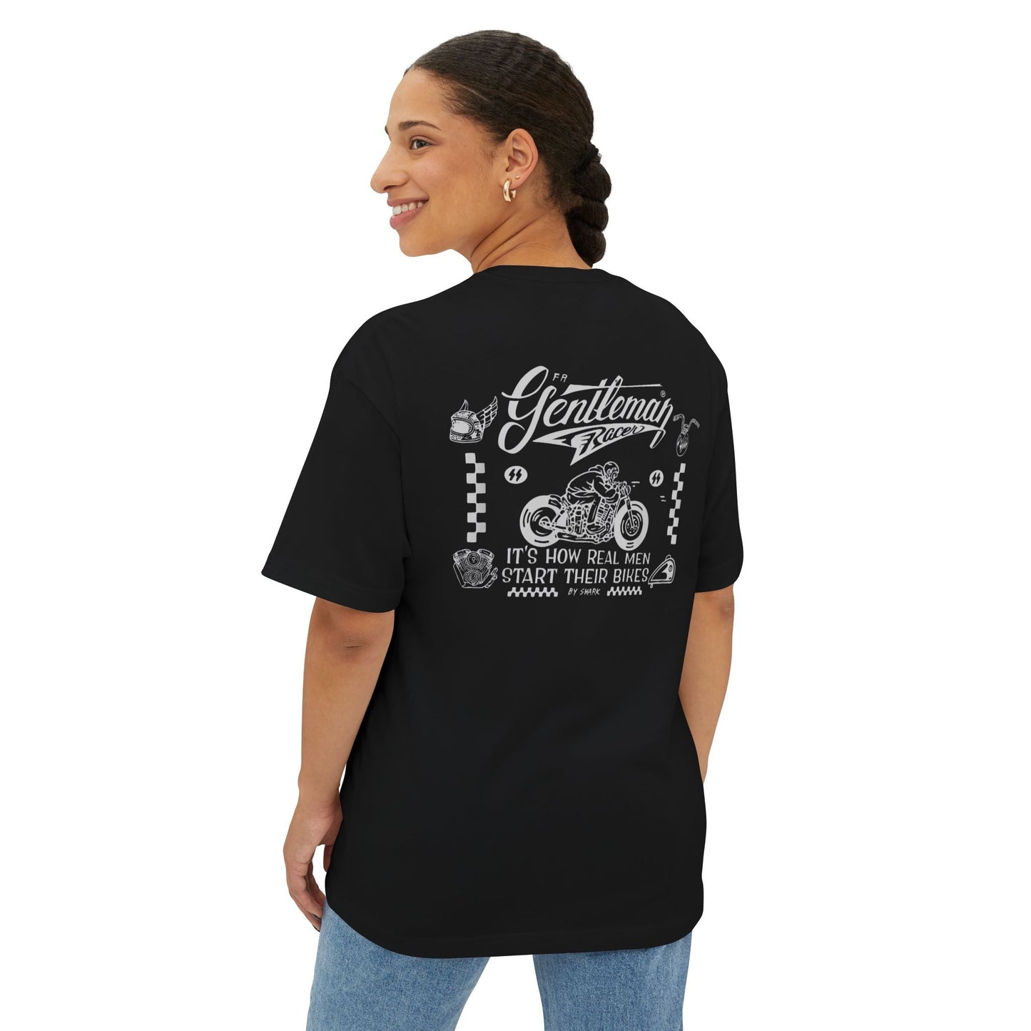 55 Shark Vintage Gentleman Racer Print T-shirt - Savile Speed Co.