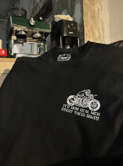 55 Shark Vintage Gentleman Racer Print T-shirt - Savile Speed Co.