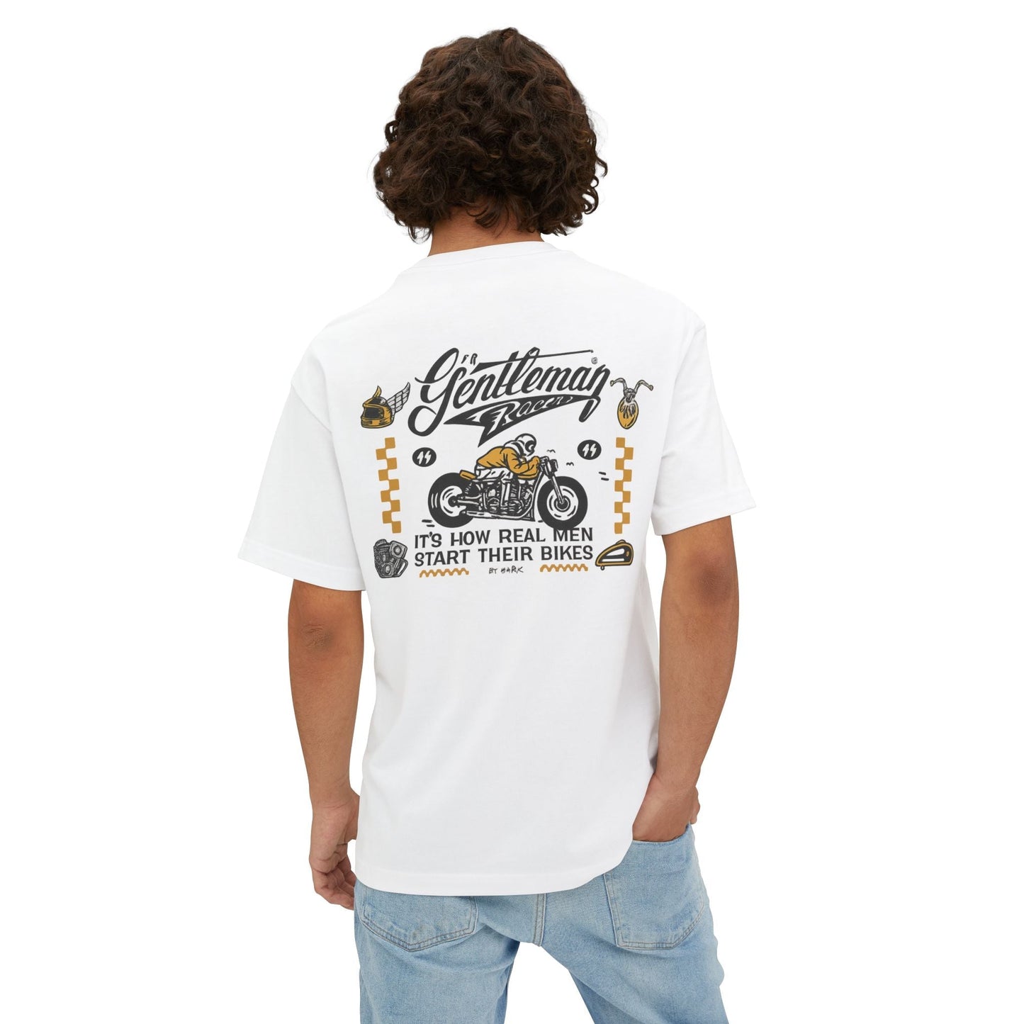55 Shark Vintage Gentleman Racer Print T-shirt - Savile Speed Co.