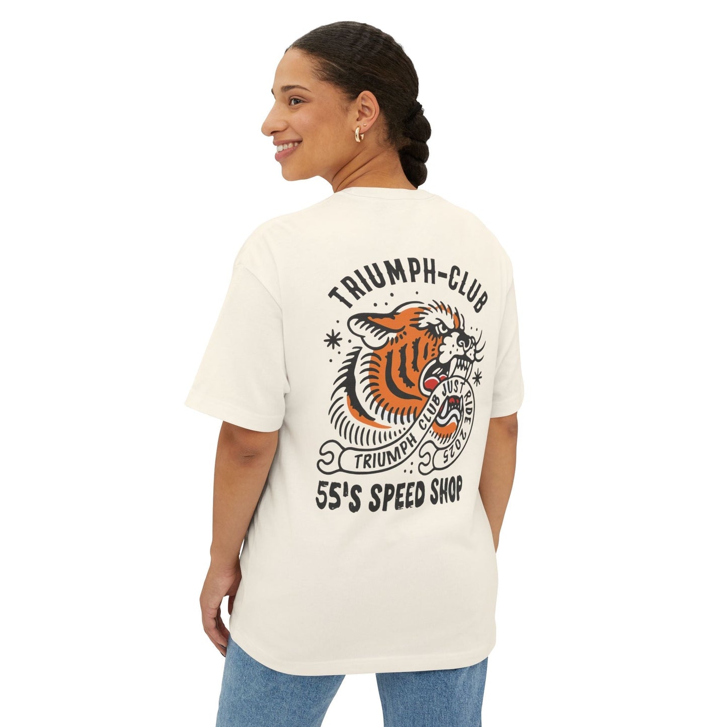 55 Shark Vintage Triumph Tiger Print T-Shirt - Savile Speed Co.
