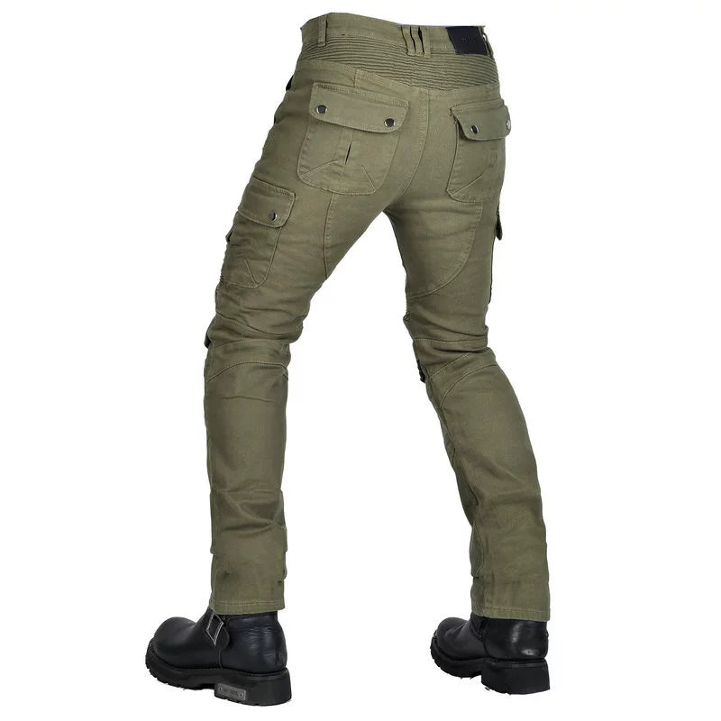 VOLERO Men's Retro Motorcycle Riding Jeans Kevlar Armored Pants
