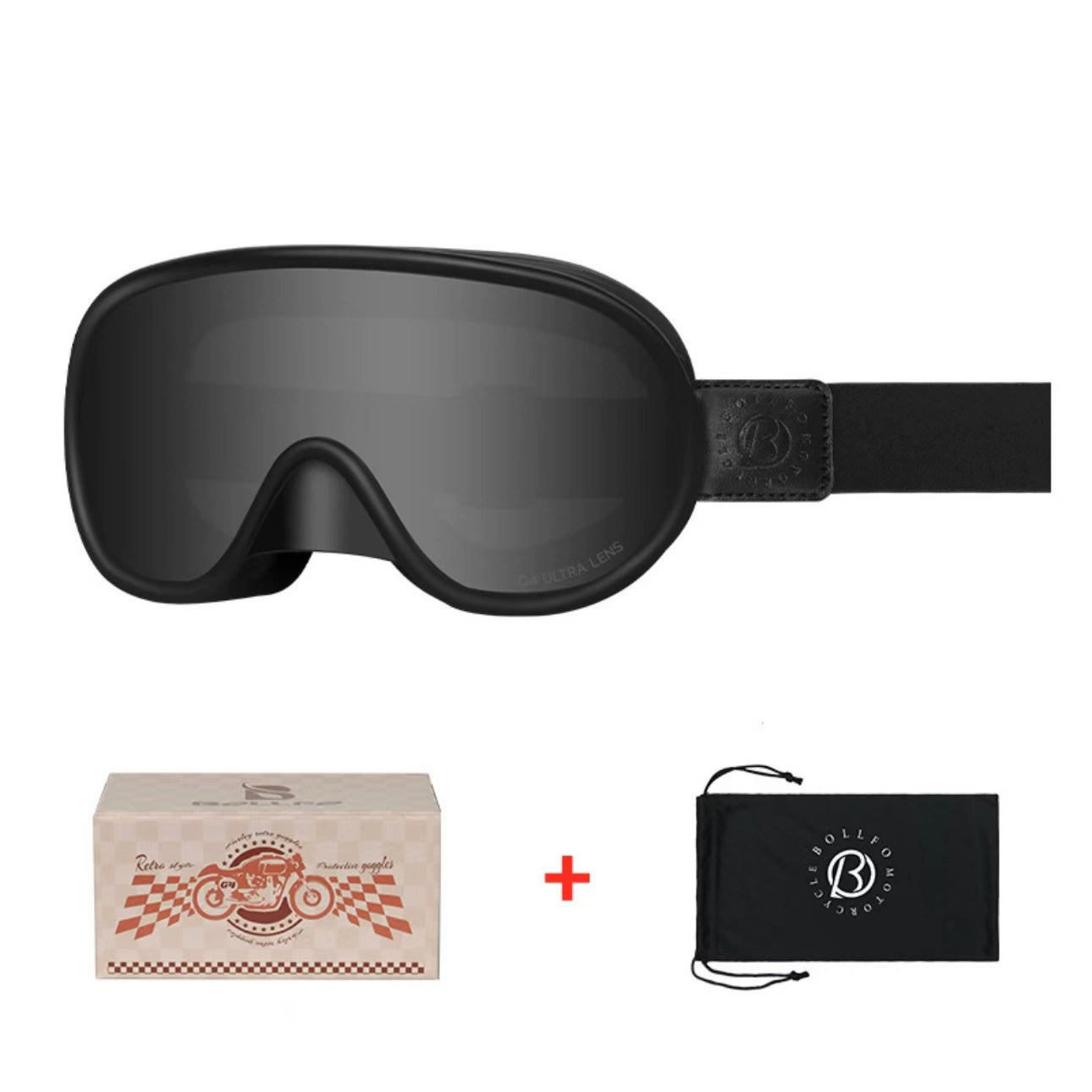 BOLLFO Retro Motorcycle Riding Goggles