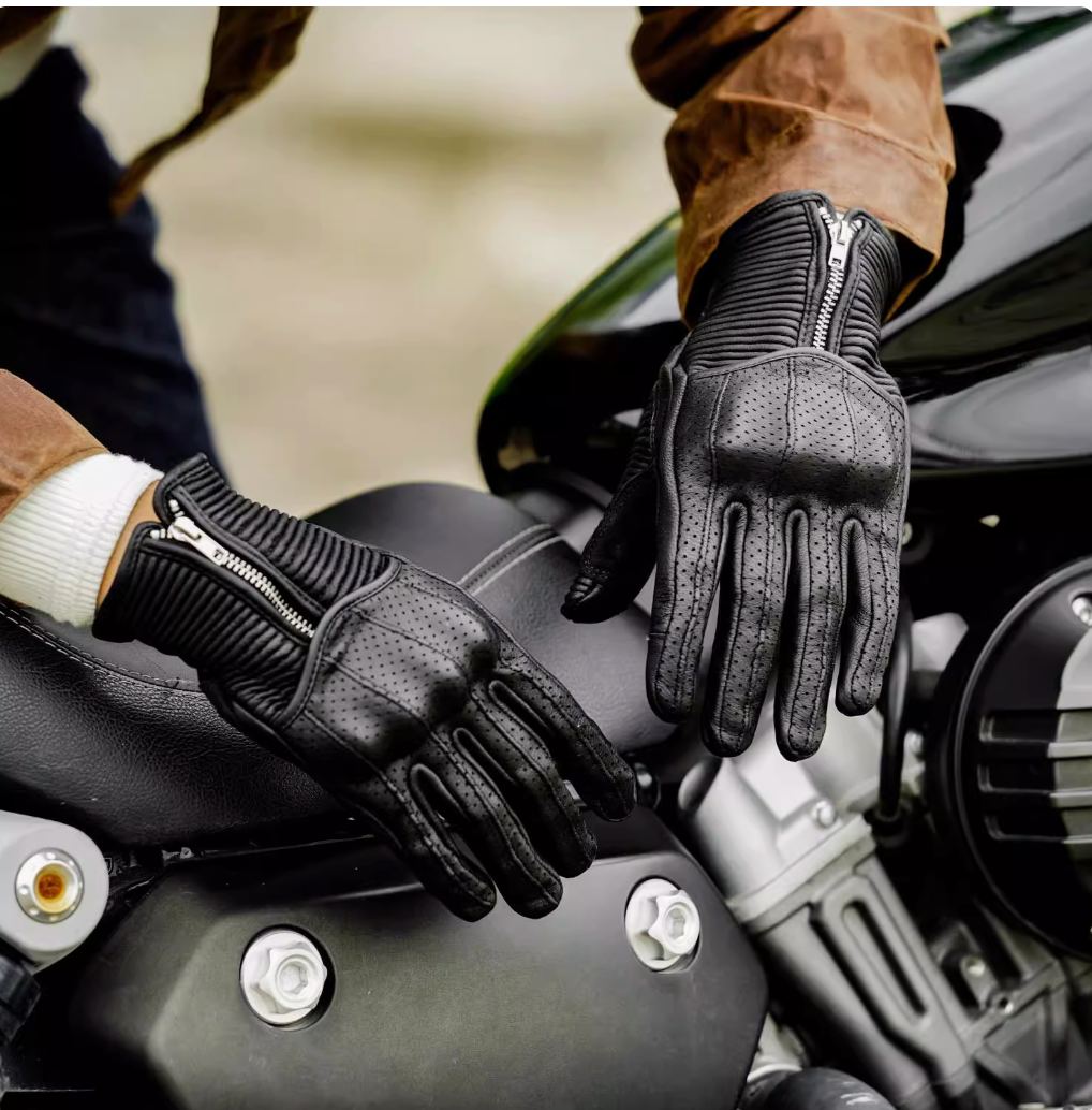 MR MOTOR Lamb Skin Retro Motorcycle Riding Gloves