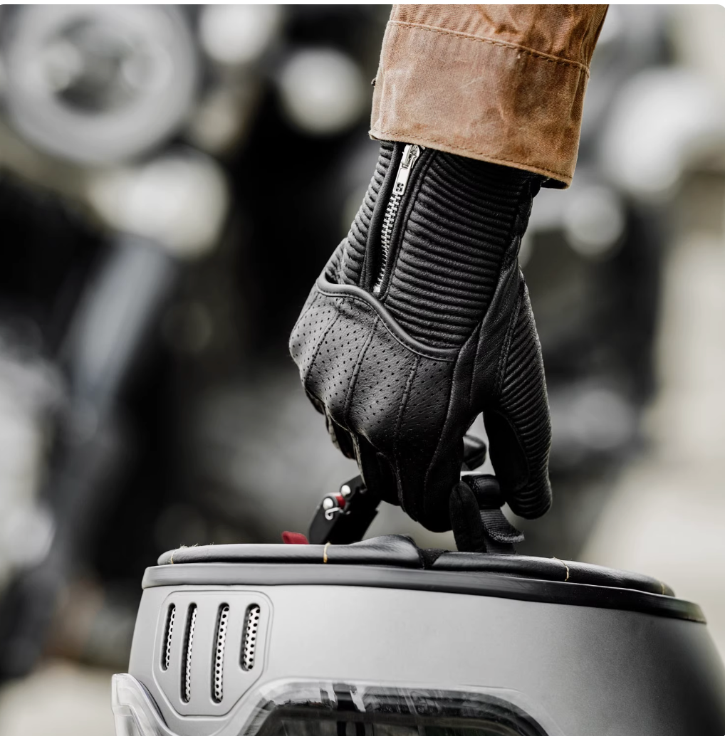 MR MOTOR Lamb Skin Retro Motorcycle Riding Gloves