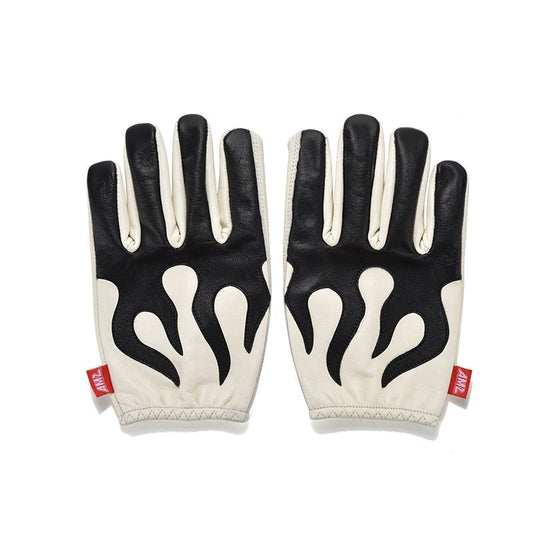 AMZ Flame Cruiser Leather Retro Motorcycle Gloves - Savile Speed Co.