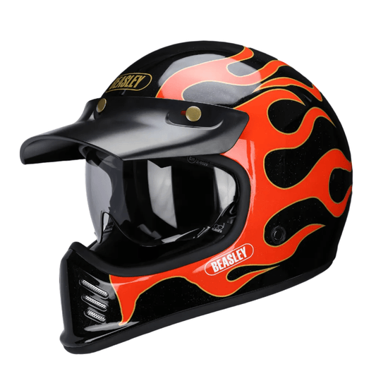 BEASLEY 502 Scrambler Retro Motorcycle Helmet DOT/ECE Certified - Savile Speed Co.