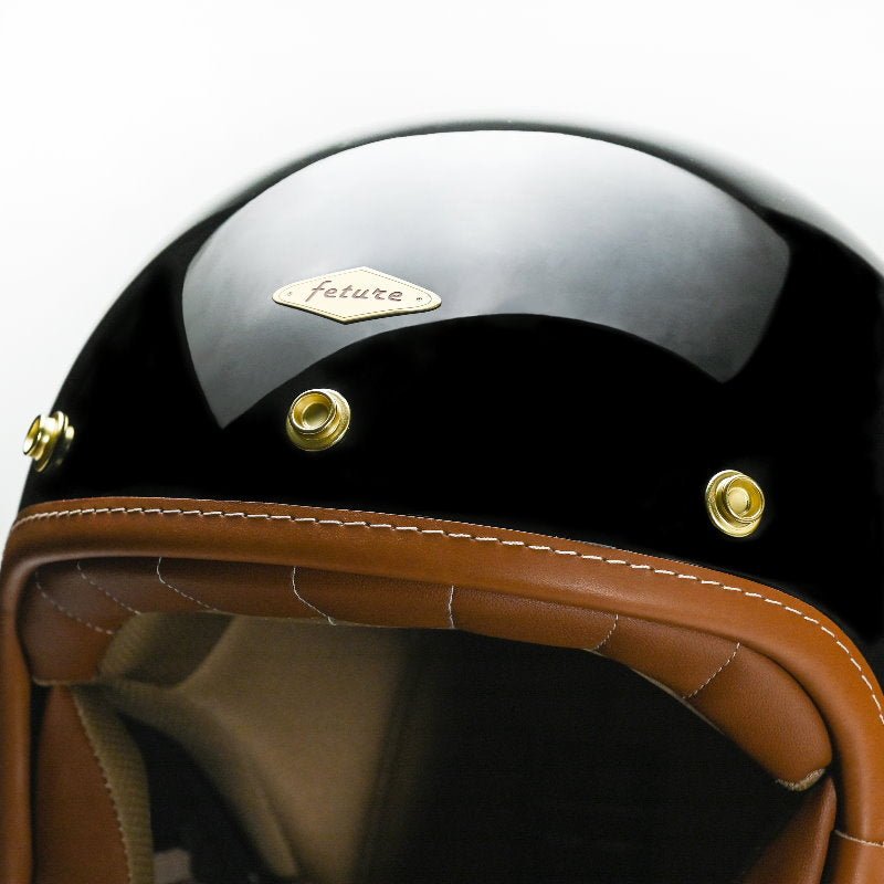 Feture STEVEN CUSTOM Retro Motorcycle Helmet DOT - Savile Speed Co.