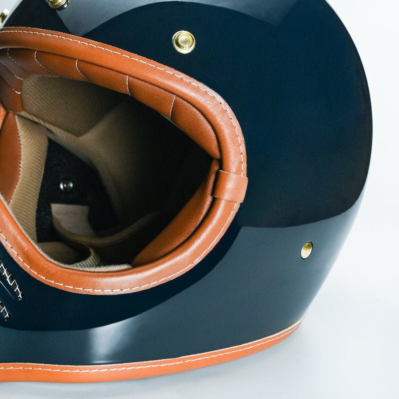 Feture STEVEN CUSTOM Retro Motorcycle Helmet DOT - Savile Speed Co.