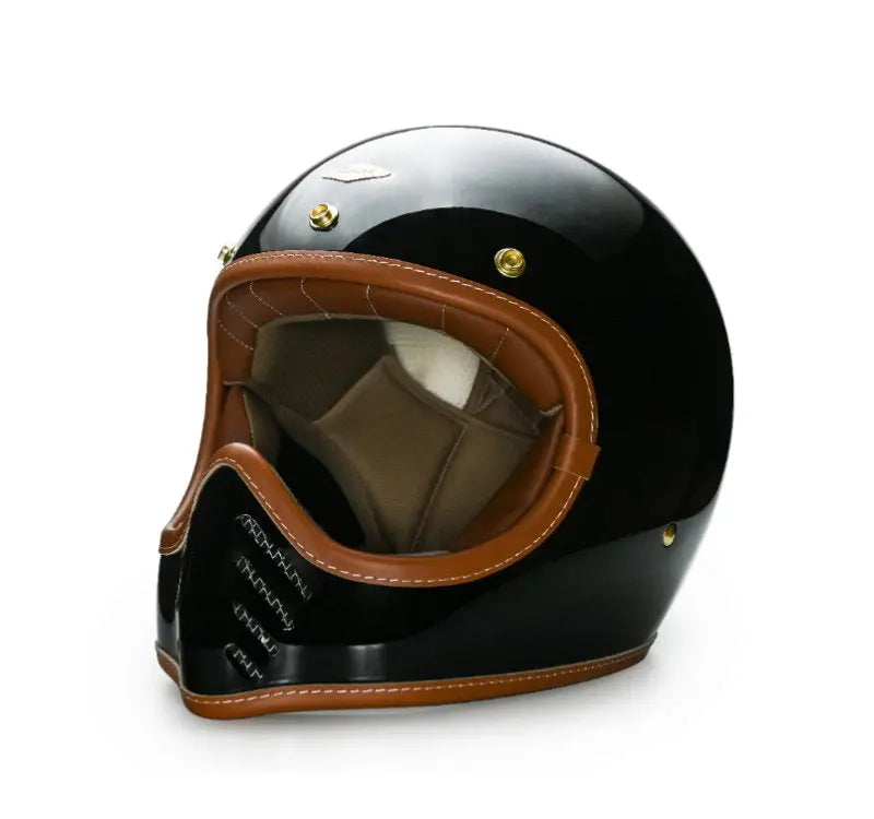 Feture STEVEN CUSTOM Retro Motorcycle Helmet DOT - Savile Speed Co. Retro Motorcycle Helmet scrambler helmet cafe racer