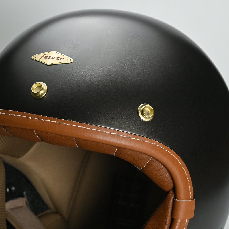 Feture STEVEN CUSTOM Retro Motorcycle Helmet DOT - Savile Speed Co.