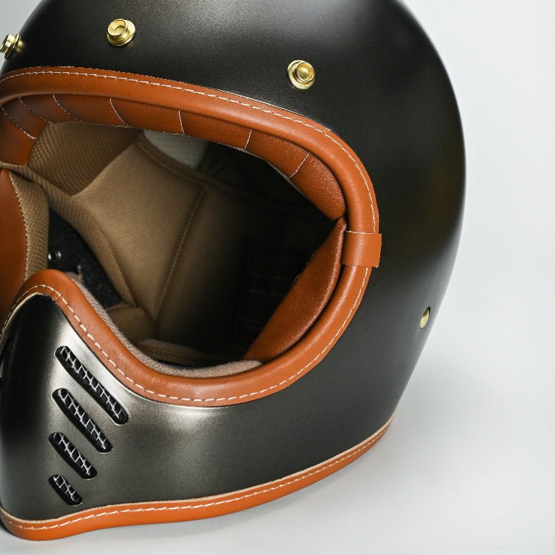 Feture STEVEN CUSTOM Retro Motorcycle Helmet DOT - Savile Speed Co.