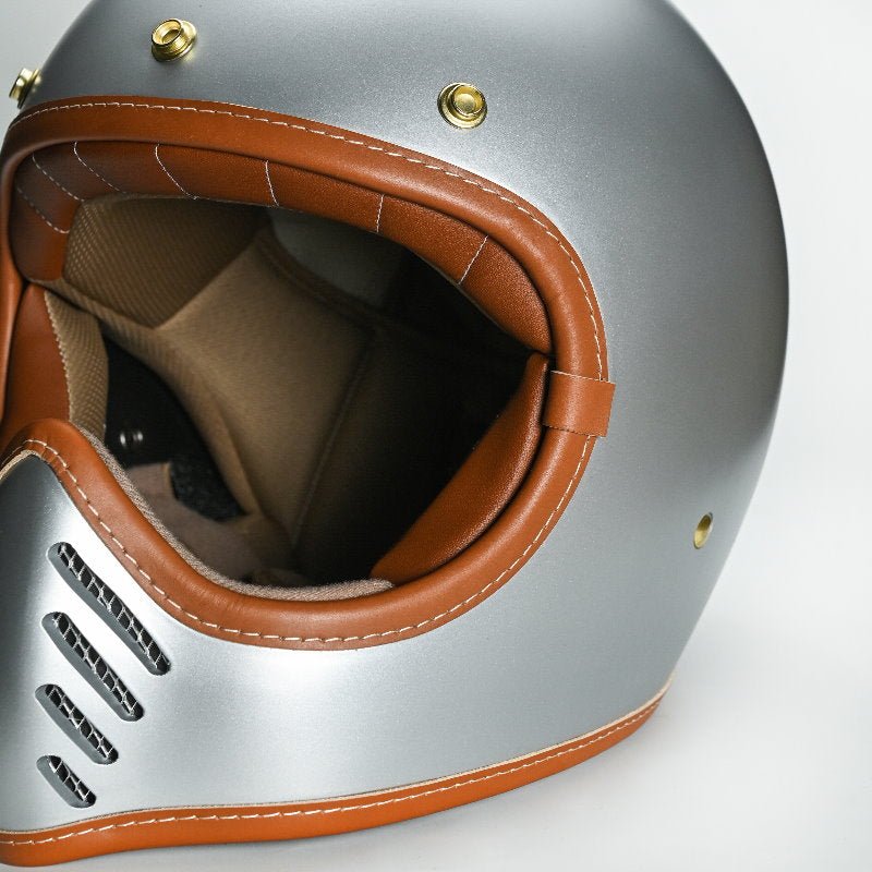 Feture STEVEN CUSTOM Retro Motorcycle Helmet DOT - Savile Speed Co.