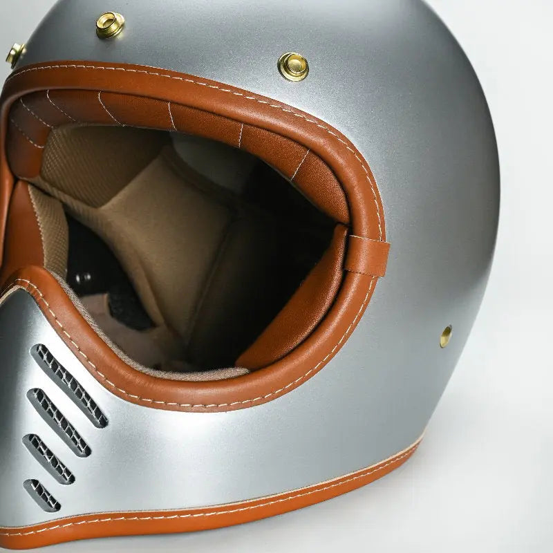 Feture STEVEN CUSTOM Retro Motorcycle Helmet DOT - Savile Speed Co. Retro Motorcycle Helmet scrambler helmet cafe racer