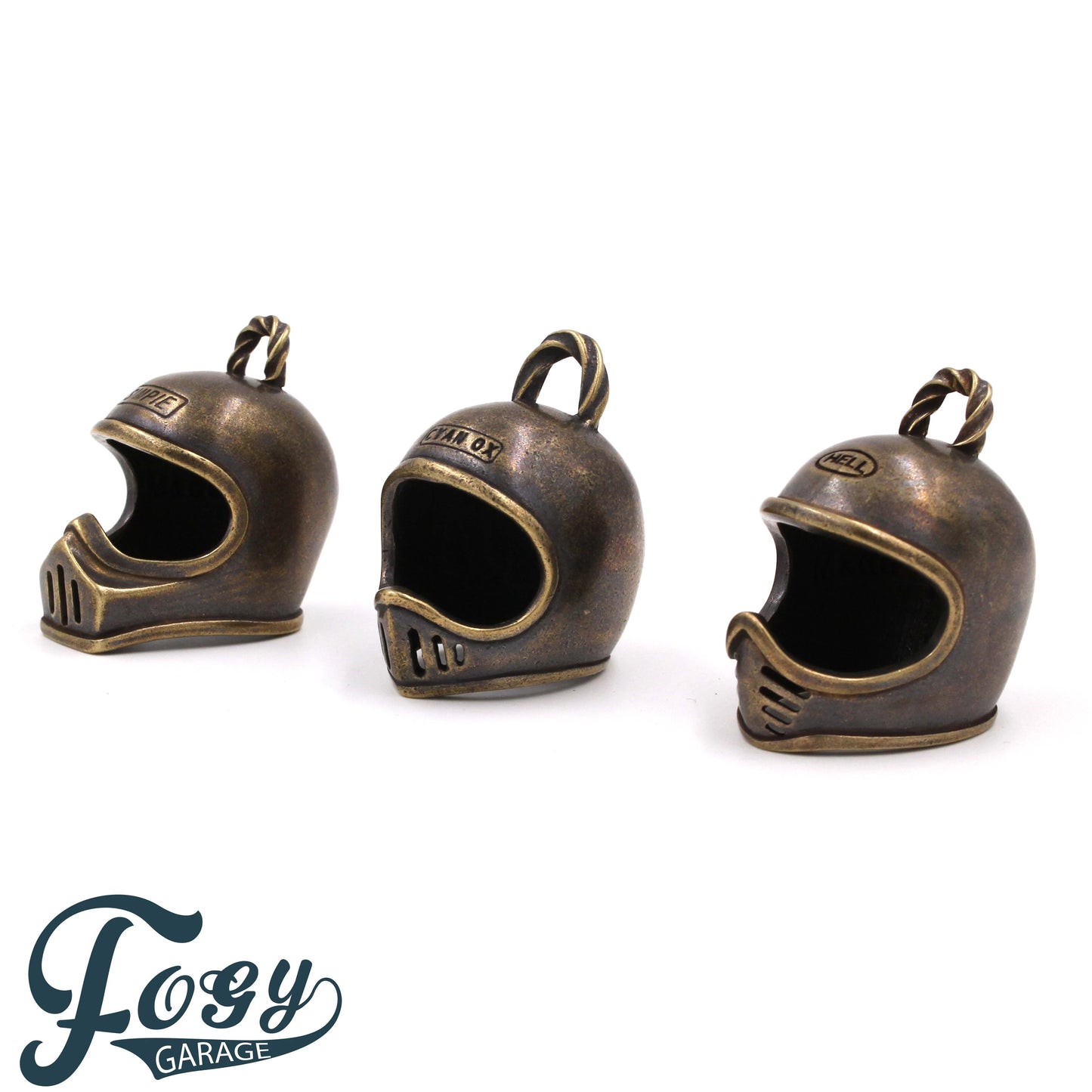 Fogy Garage Brass Handmade Helmet Keychain - Savile Speed Co.