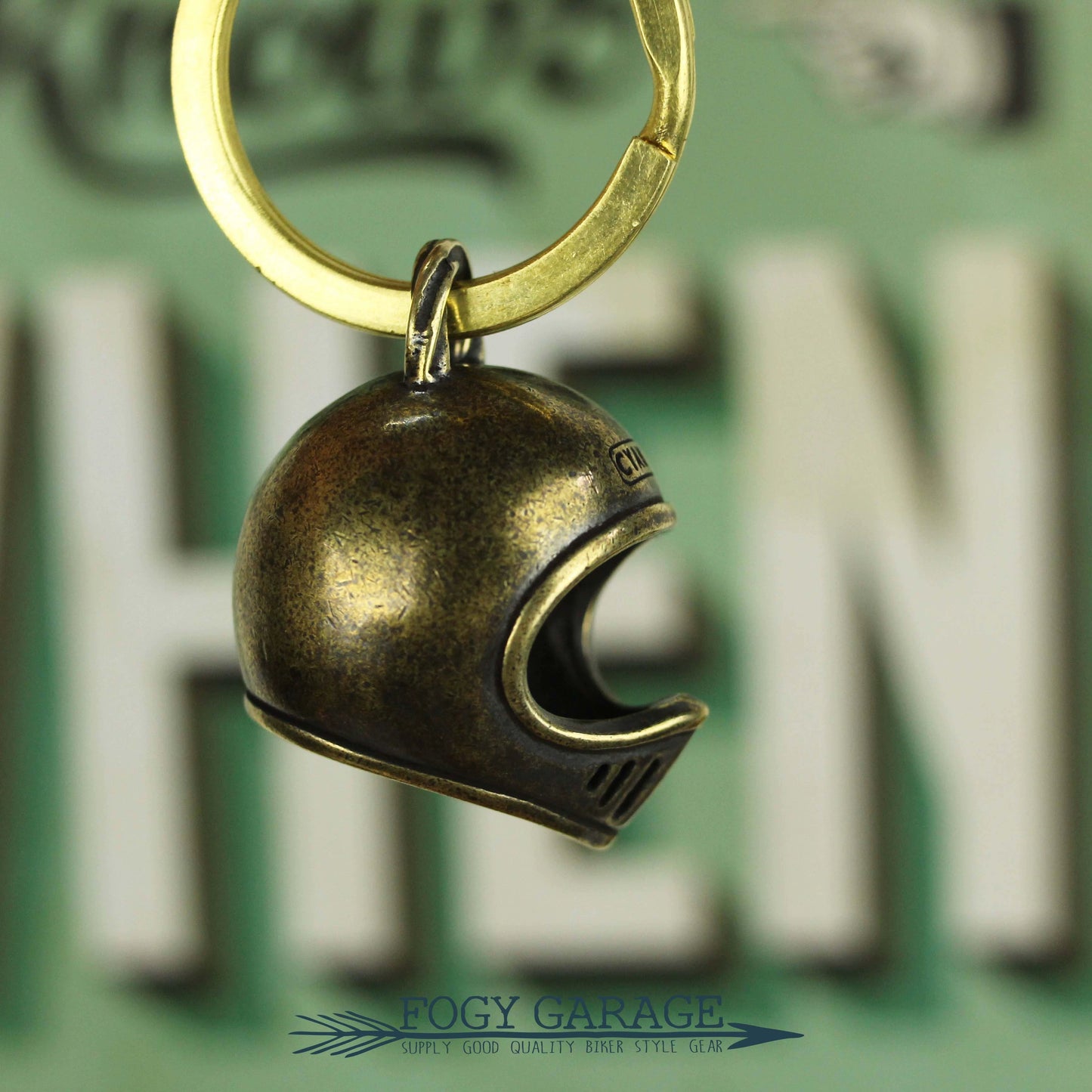 Fogy Garage Brass Handmade Helmet Keychain - Savile Speed Co.