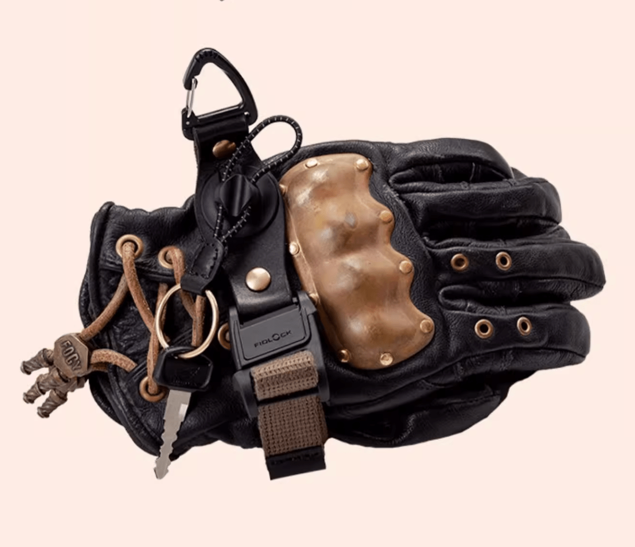 Fogy Garage Canvas Motorcycle Gloves & Key Organizer Clip - Savile Speed Co.