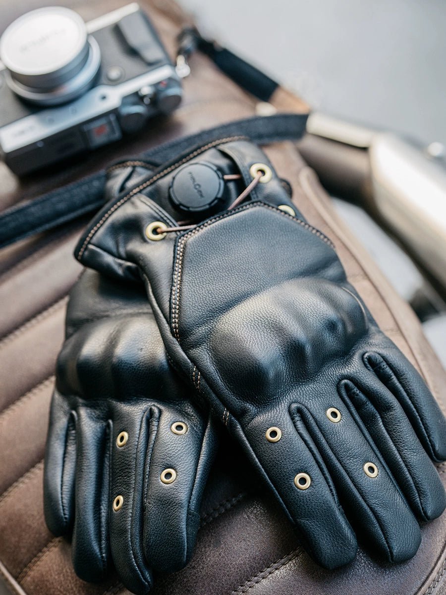 Fogy Garage Fidlock Retro Leather Motorcycle Gloves - Savile Speed Co.