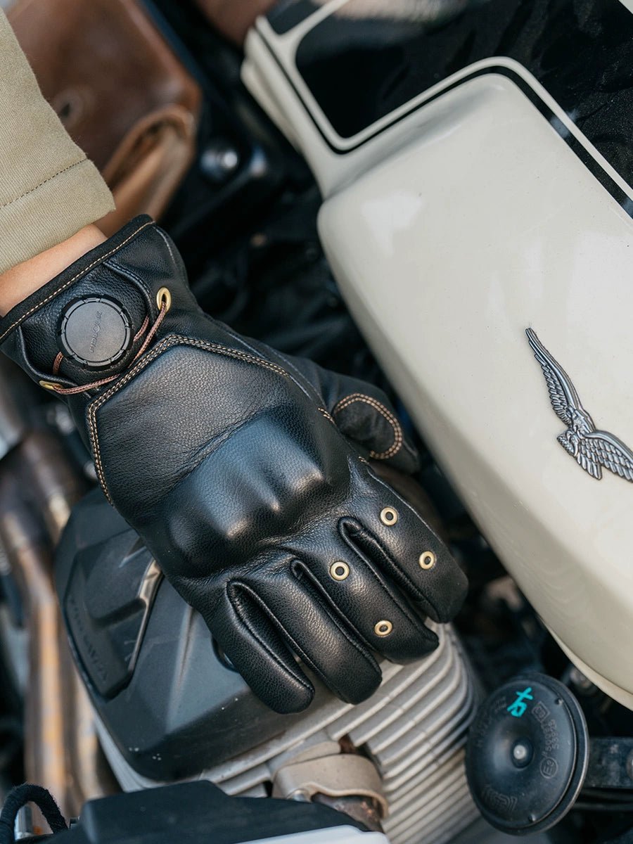Fogy Garage Fidlock Retro Leather Motorcycle Gloves - Savile Speed Co.