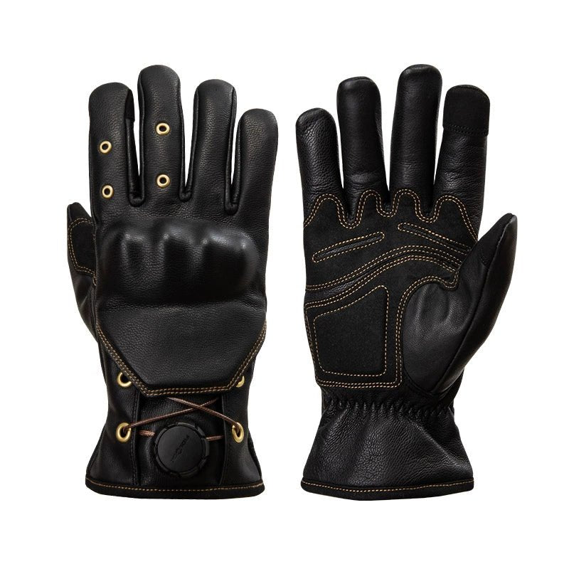 Fogy Garage Fidlock Retro Leather Motorcycle Gloves - Savile Speed Co.
