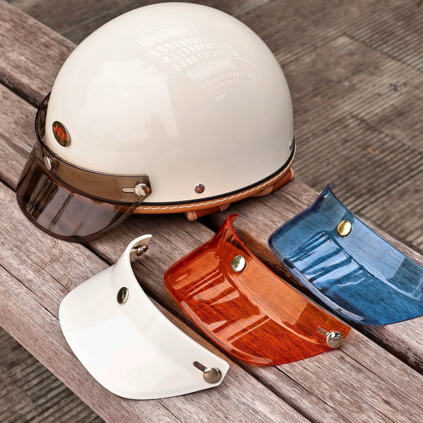 JEF Retro Helmet Peak 3 - Snap - Savile Speed Co.