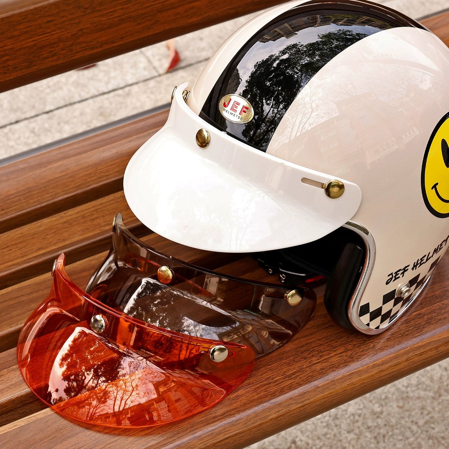 JEF Retro Helmet Peak 3 - Snap - Savile Speed Co.
