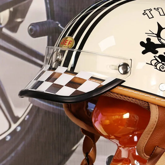 JEF Retro Helmet Peak – 3‑Snap Sun Visor Savile Speed Co.