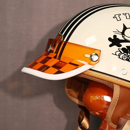 JEF Retro Helmet Peak – 3‑Snap Sun Visor Savile Speed Co.