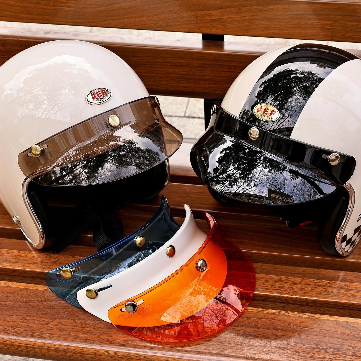 JEF Retro Helmet Peak 3 - Snap - Savile Speed Co.