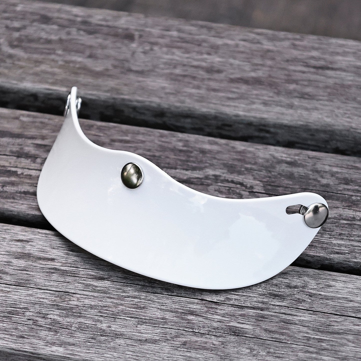 JEF retro helmet peak Wave sun visor – 3-snap open face helmet accessory – cafe racer scrambler style – Savile Speed Co.