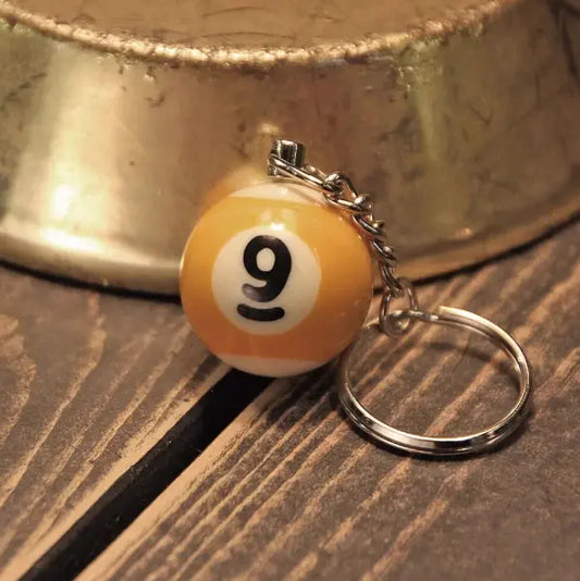 Metalize Billiards Ball Vintage Keychian - Savile Speed Co. - vintage keychain, billiards