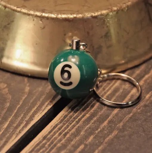 Metalize Billiards Ball Vintage Keychian - Savile Speed Co. - vintage keychain, billiards