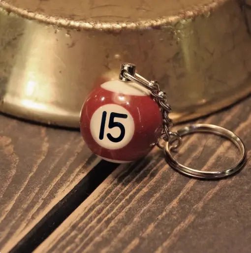 Metalize Billiards Ball Vintage Keychian - Savile Speed Co. - vintage keychain, billiards