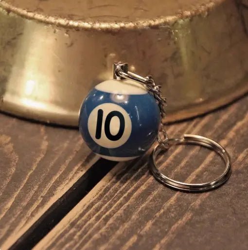 Metalize Billiards Ball Vintage Keychian - Savile Speed Co. - vintage keychain, billiards