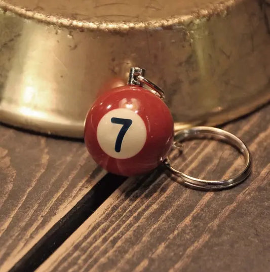 Metalize Billiards Ball Vintage Keychian - Savile Speed Co. - vintage keychain, billiards