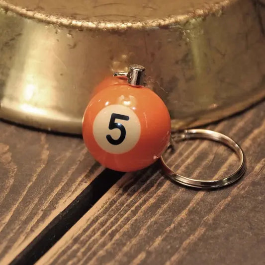 Metalize Billiards Ball Vintage Keychian - Savile Speed Co. - vintage keychain, billiards