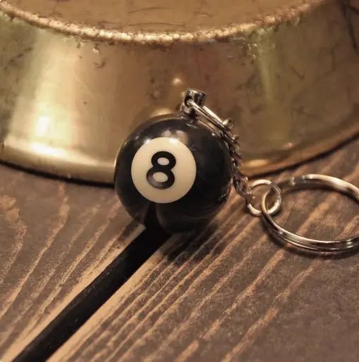 Metalize Billiards Ball Vintage Keychian - Savile Speed Co. - vintage keychain, billiards