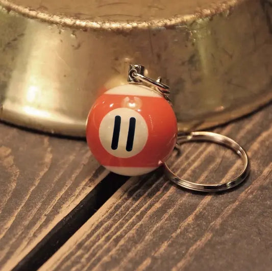 Metalize Billiards Ball Vintage Keychian - Savile Speed Co. - vintage keychain, billiards