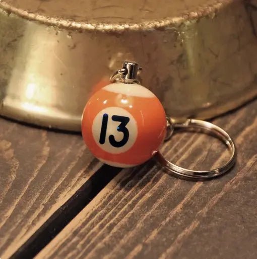 Metalize Billiards Ball Vintage Keychian - Savile Speed Co. - vintage keychain, billiards