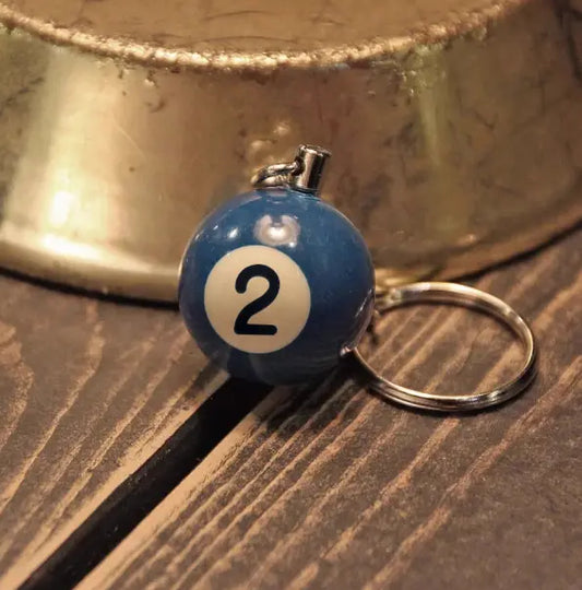 Metalize Billiards Ball Vintage Keychian - Savile Speed Co. - vintage keychain, billiards