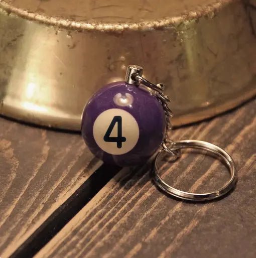 Metalize Billiards Ball Vintage Keychian - Savile Speed Co. - vintage keychain, billiards