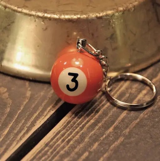 Metalize Billiards Ball Vintage Keychian - Savile Speed Co. - vintage keychain, billiards
