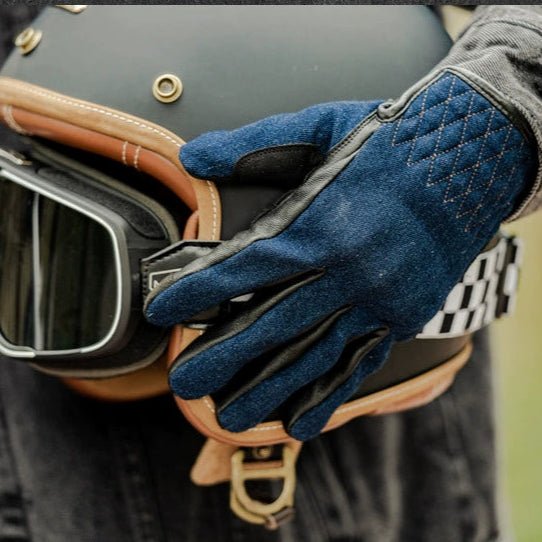 MR MOTOR Denim Retro Motorcycle Riding Gloves - Savile Speed Co.