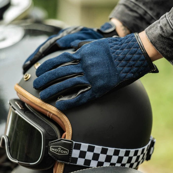 MR MOTOR Denim Retro Motorcycle Riding Gloves - Savile Speed Co.