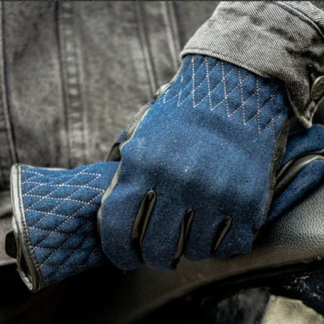 MR MOTOR Denim Retro Motorcycle Riding Gloves - Savile Speed Co.