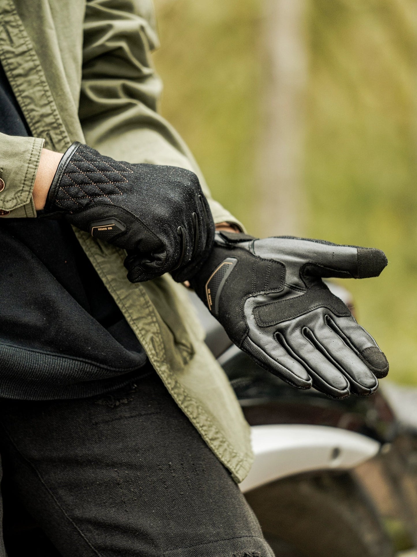 MR MOTOR Denim Retro Motorcycle Riding Gloves - Savile Speed Co.