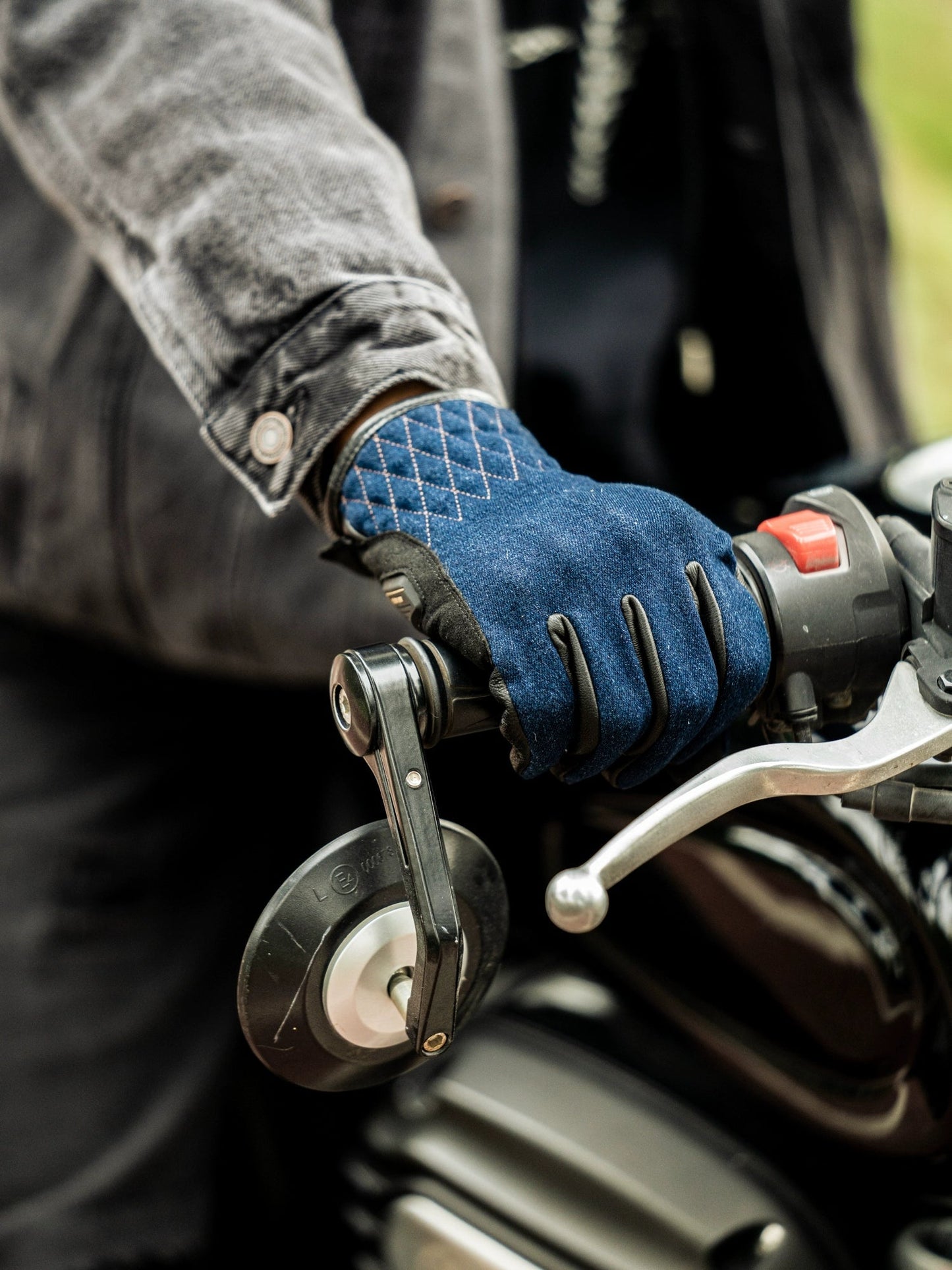 MR MOTOR Denim Retro Motorcycle Riding Gloves - Savile Speed Co.