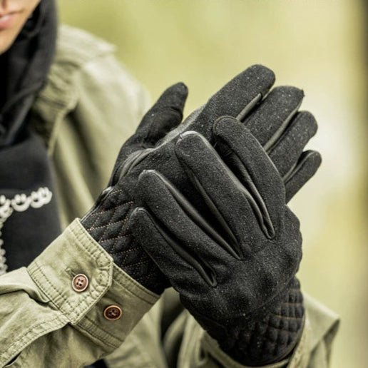 MR MOTOR Denim Retro Motorcycle Riding Gloves - Savile Speed Co.