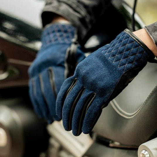 MR MOTOR Denim Retro Motorcycle Riding Gloves - Savile Speed Co.