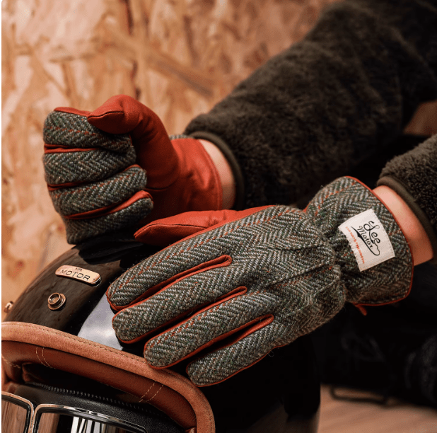 MR MOTOR Maloni Tweed Retro Motorcycle Riding Gloves - Savile Speed Co.