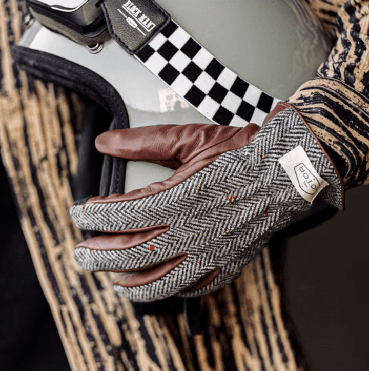 MR MOTOR Tweed Retro Motorcycle Riding Gloves - Savile Speed Co.